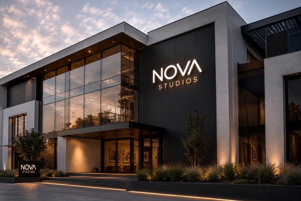 Entrada principal del edificio de Nova Studios